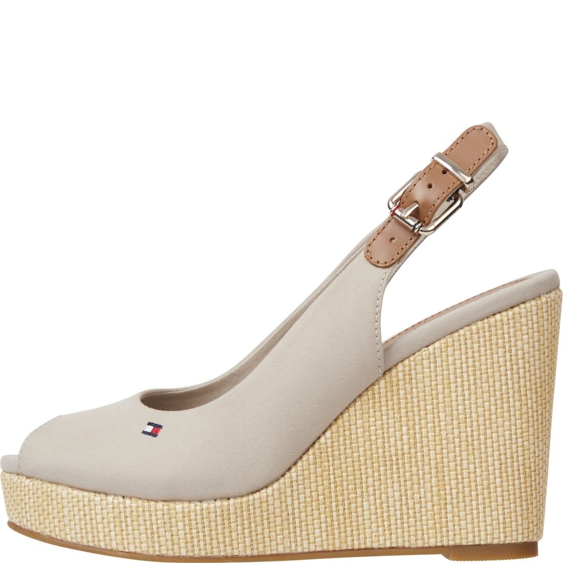 TOMMY HILFIGER Basutės moterims, Smėlio, Iconic elena wedge sandals 7