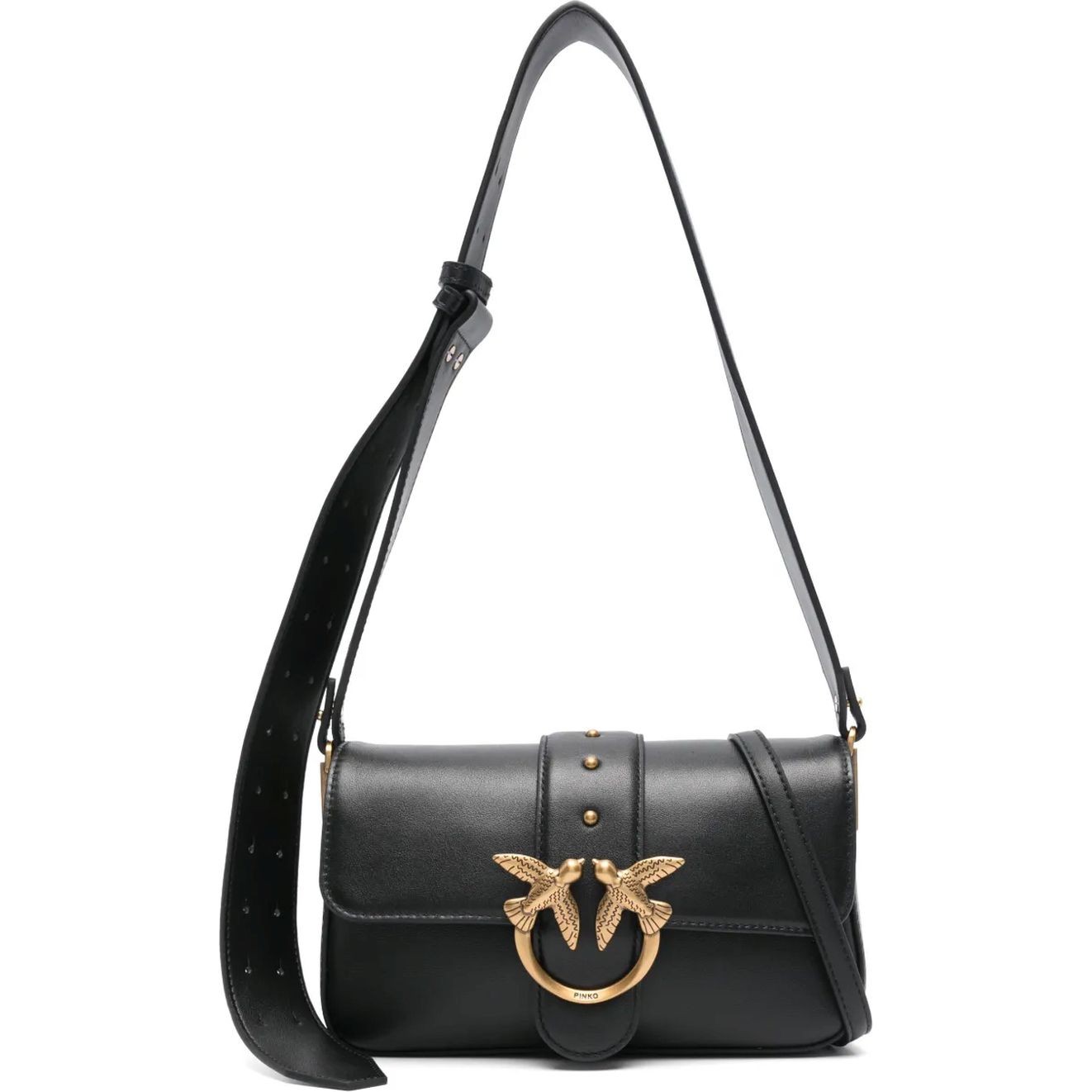 PINKO Rankinė per petį moterims, Juoda, Love one mini shoulder bag 1