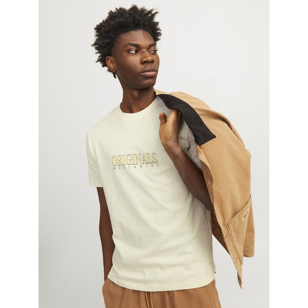 JACK & JONES Marškinėliai vyrams, Geltona, JORSTAR TEE SS CREW 6