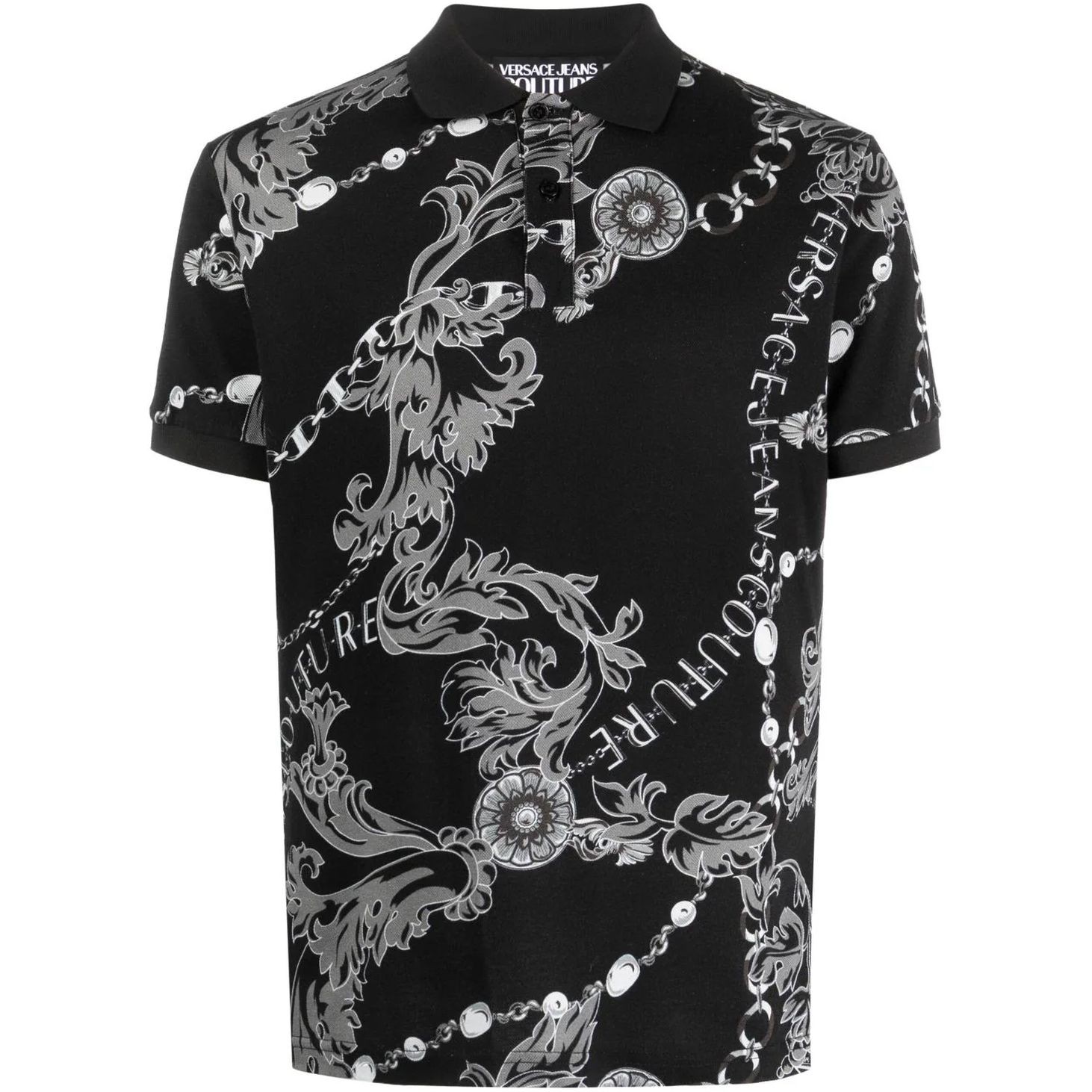 VERSACE JEANS CUTURE Polo marškiniai trumpos rank. vyrams, Juoda, Polo t-shirt 1