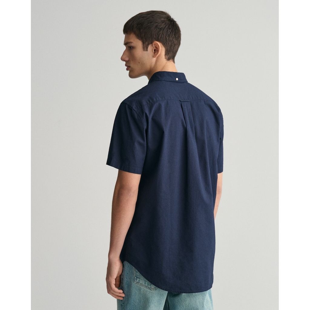 GANT Marškiniai vyrams, Mėlyna, REG COTTON LINEN SS SHIRT 3
