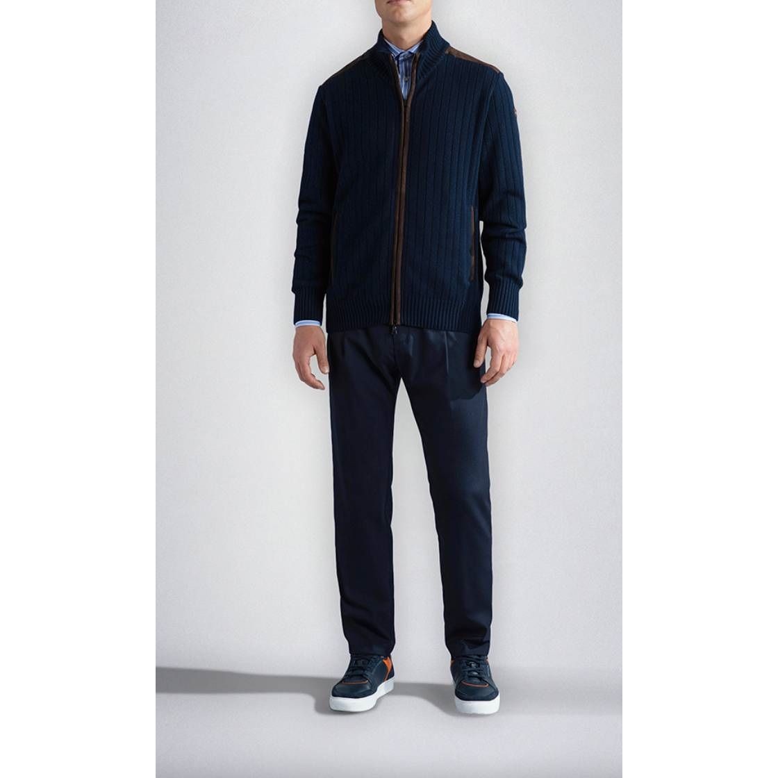PAULNSHARK Kardiganas vyrams, Mėlyna, Cardigan with zip 2