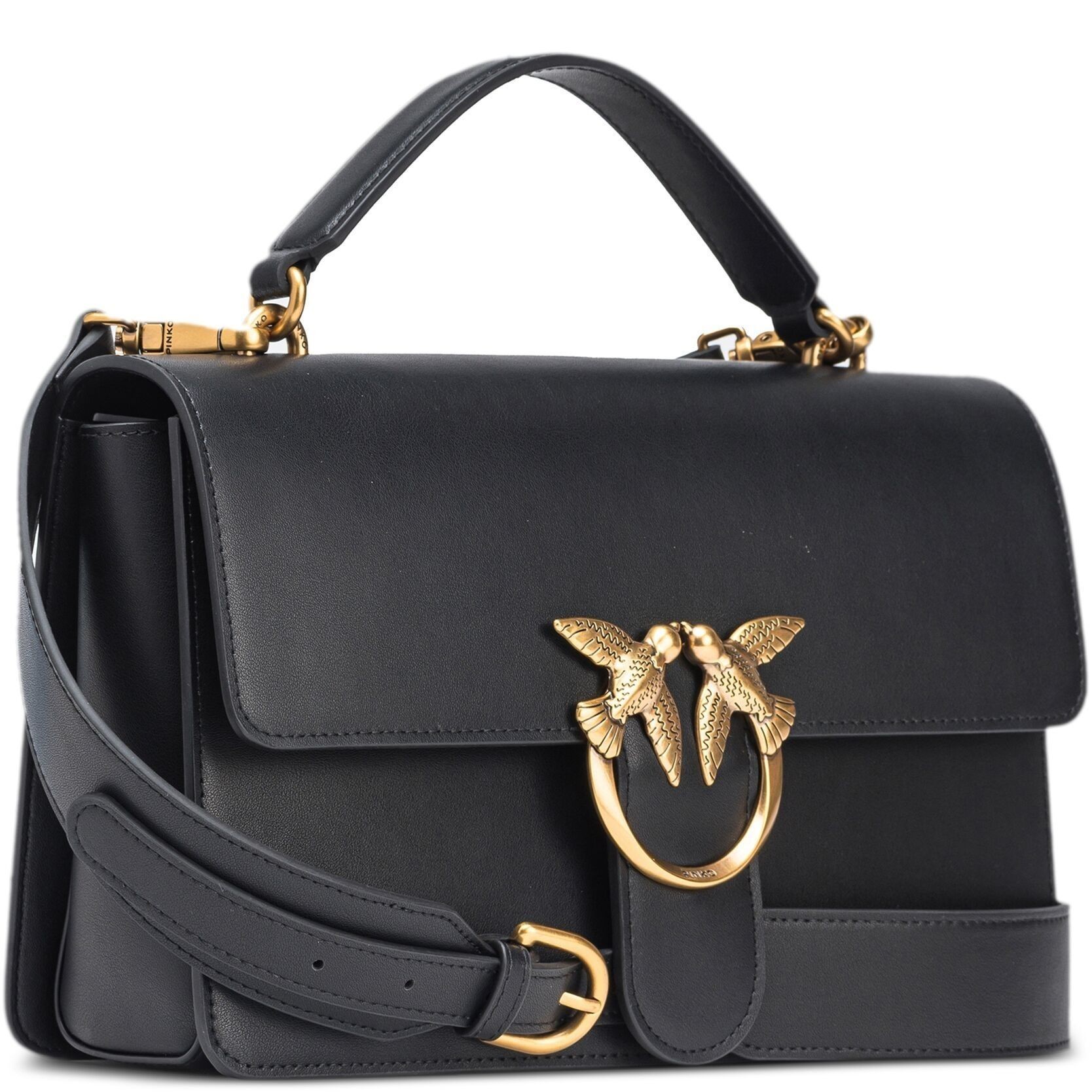 PINKO Pirkinių krepšys moterims, Juoda, Love one classic tote bag 3