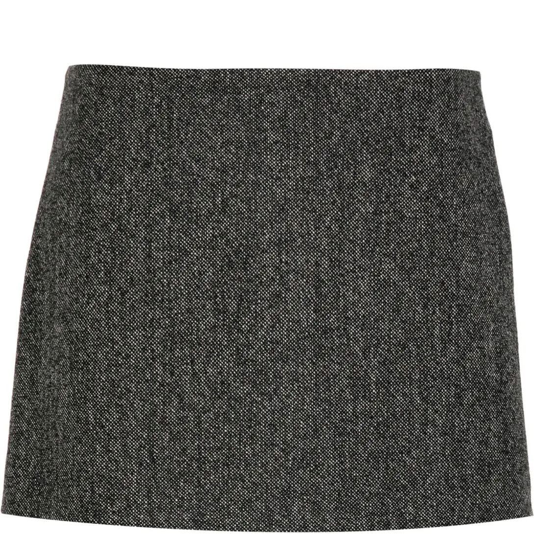 PINKO Mini sijonas moterims, Pilka, Tweed a-line mini skirt