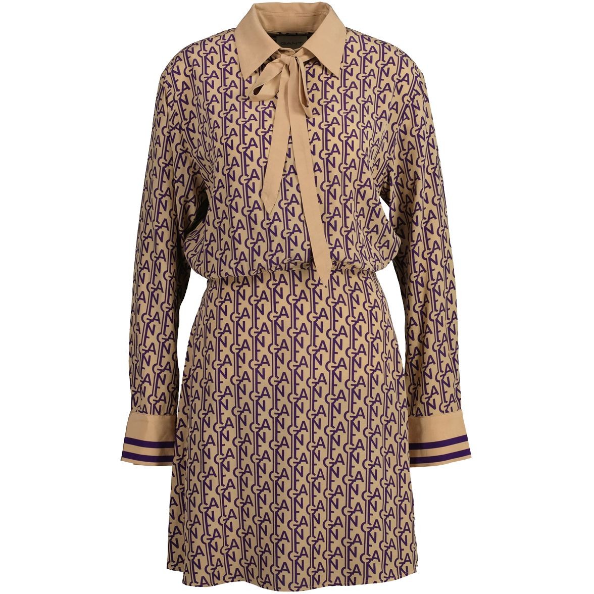GANT Midi suknelė moterims, Violetinė, Monogram print dress