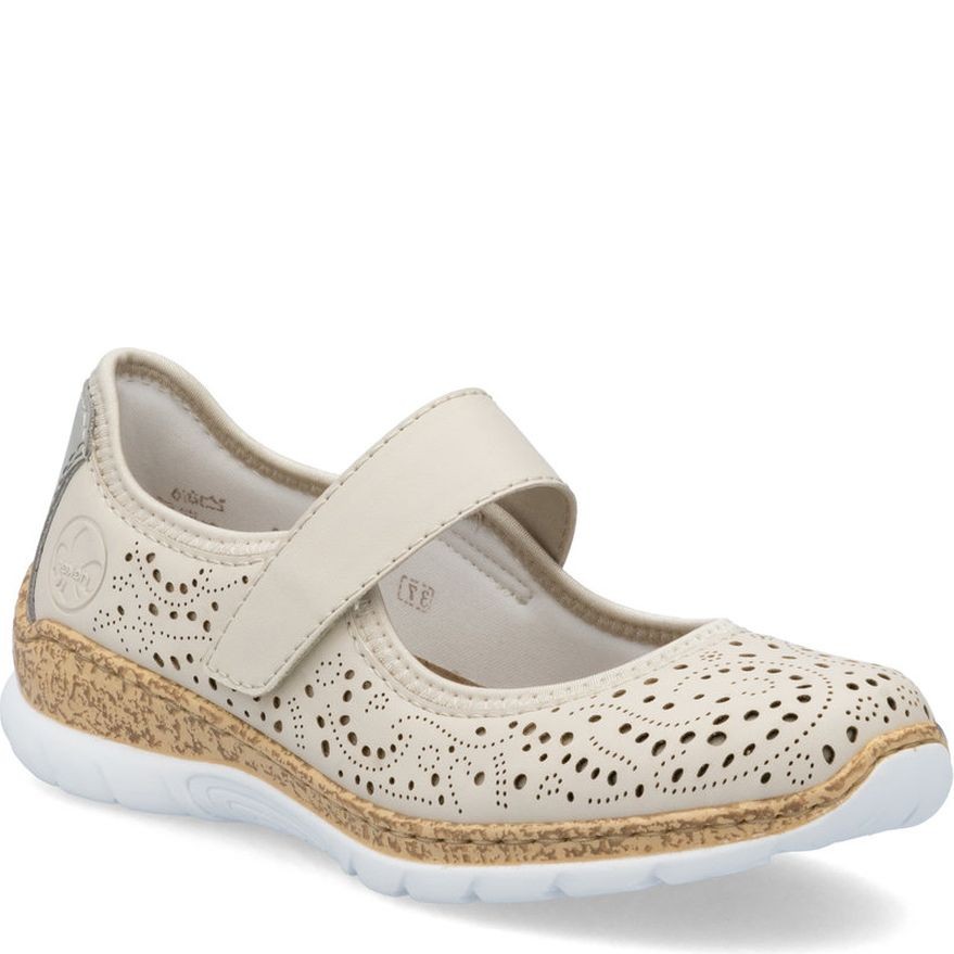 RIEKER Balerinos moterims, Smėlio, Ballerina with strap 1