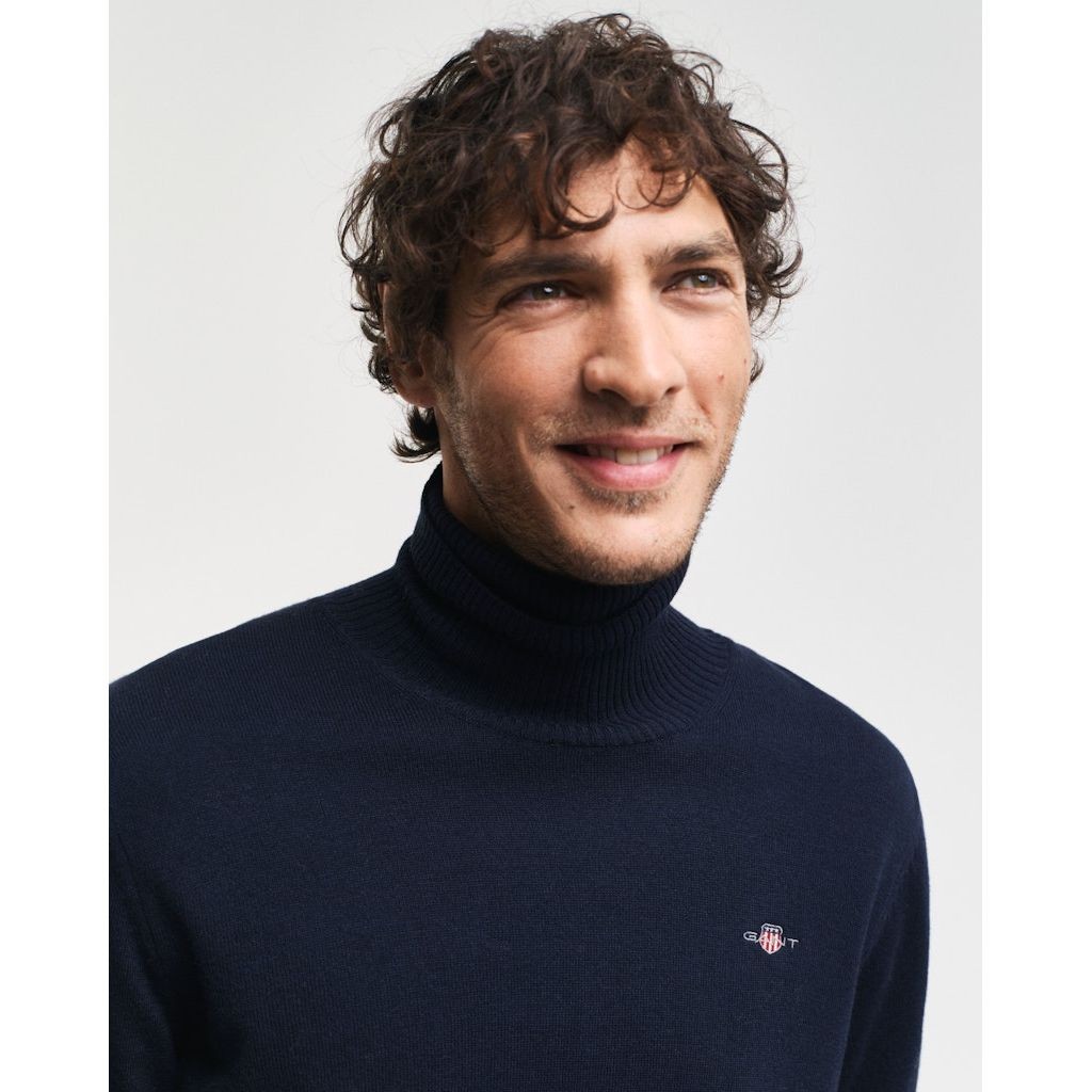 GANT Megztinis su kaklu vyrams, Mėlyna, Ctn/wo rollneck sweater 4