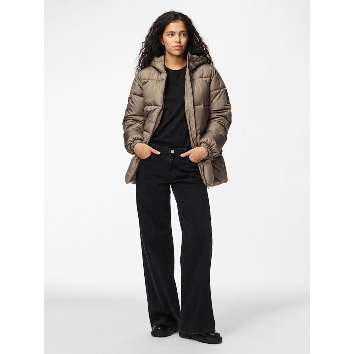 PIECES Pūkinė striukė moterims, Ruda, Maddie puffer jacket 5