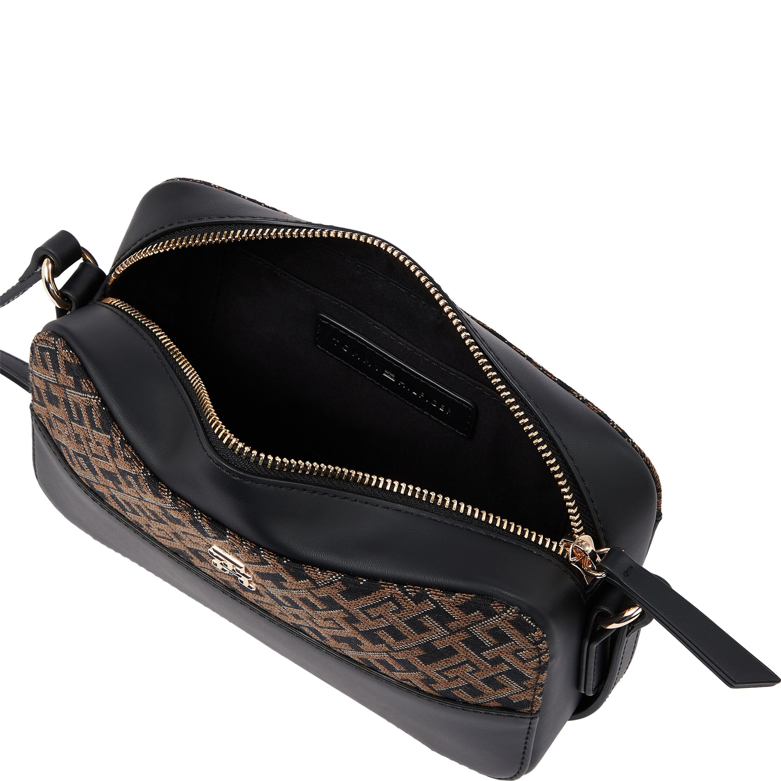 TOMMY HILFIGER Rankinė per petį moterims, Juoda, Jacquard camera bag 4