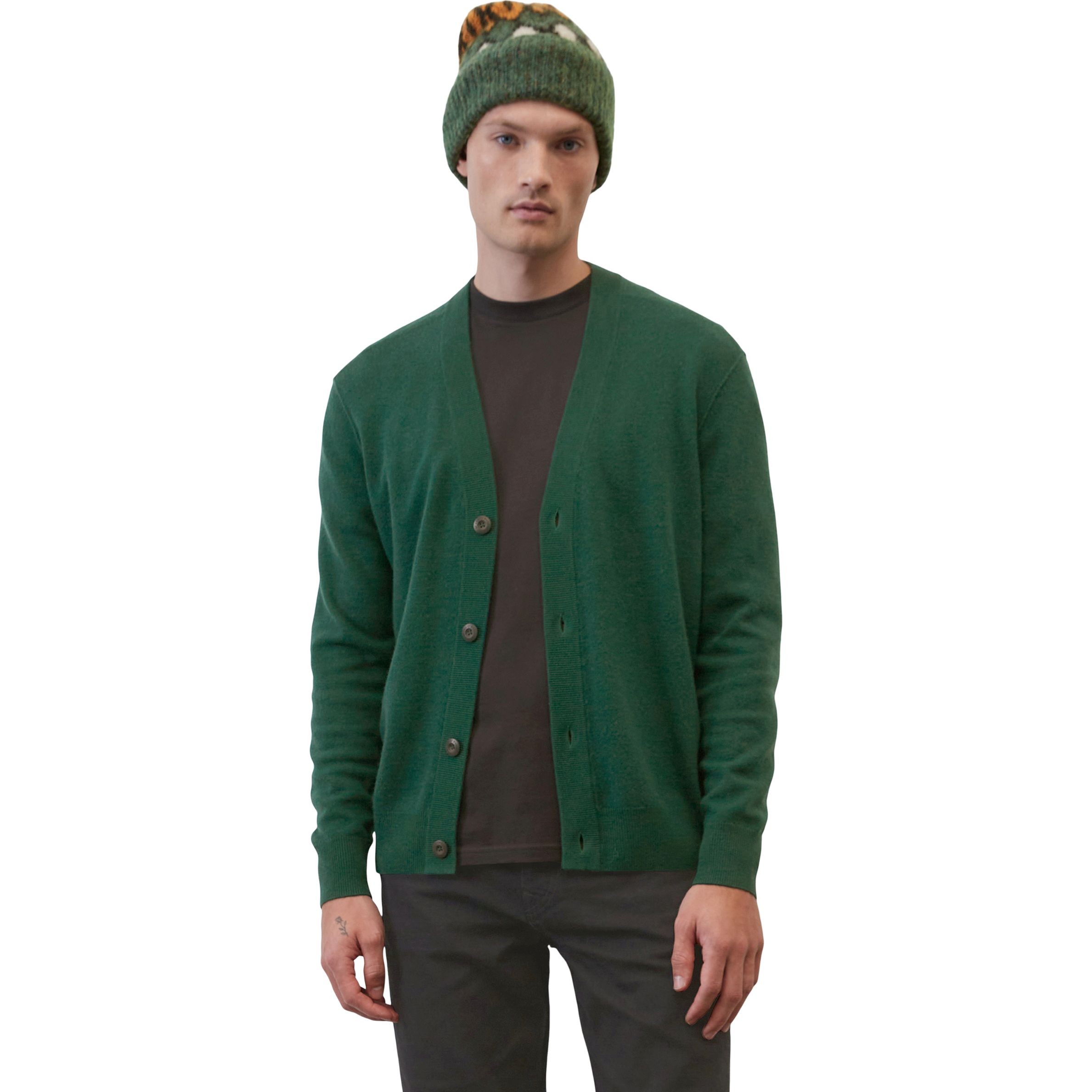 MARC O'POLO Kardiganas vyrams, Žalia, Cardigan LS 2