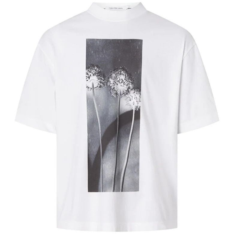 CALVIN KLEIN JEANS Marškinėliai trump. rankovėmis vyrams, Balta, Flower graphic tee 1