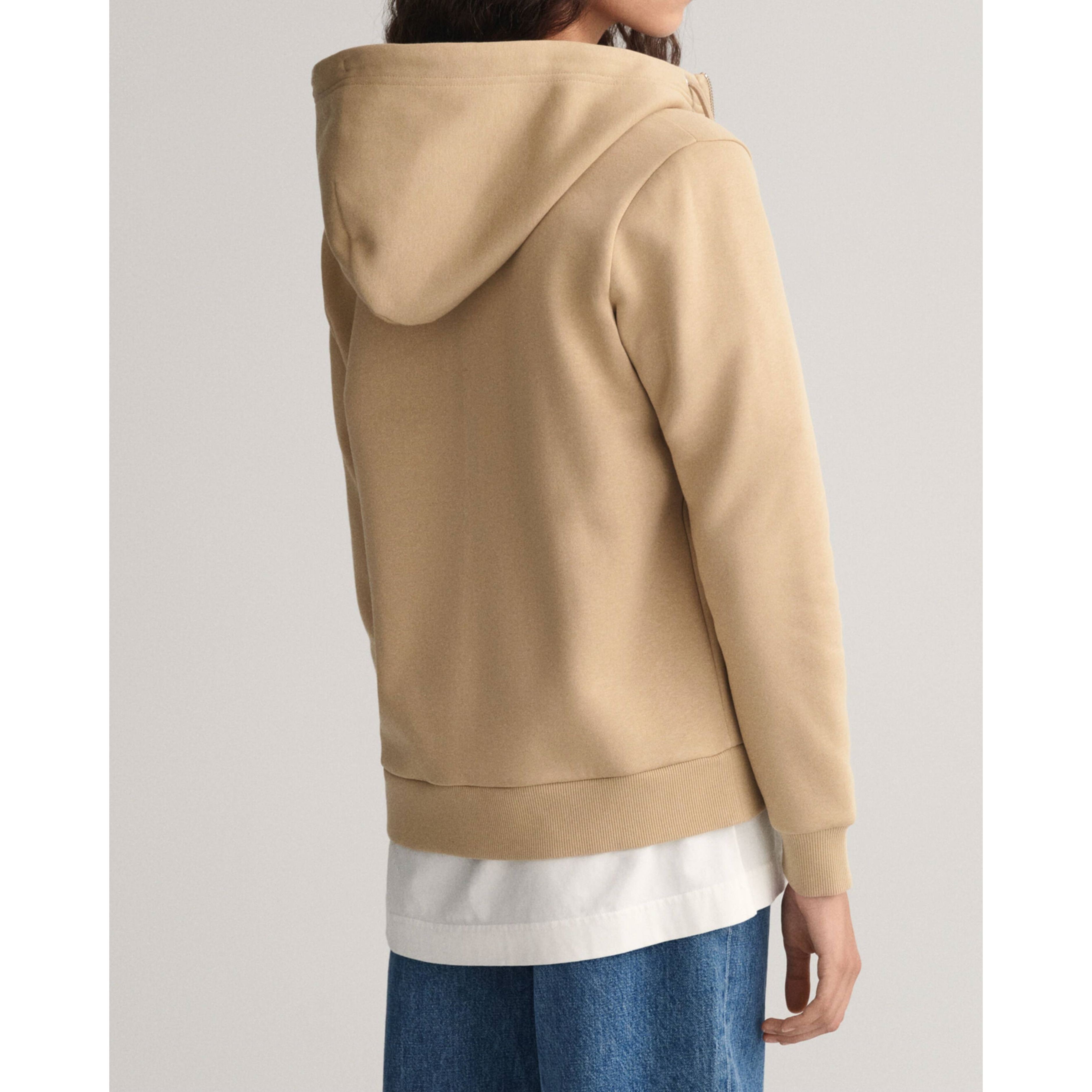 GANT Džemperis moterims, Žalia, REG TONAL SHIELD ZIP HOODIE 3