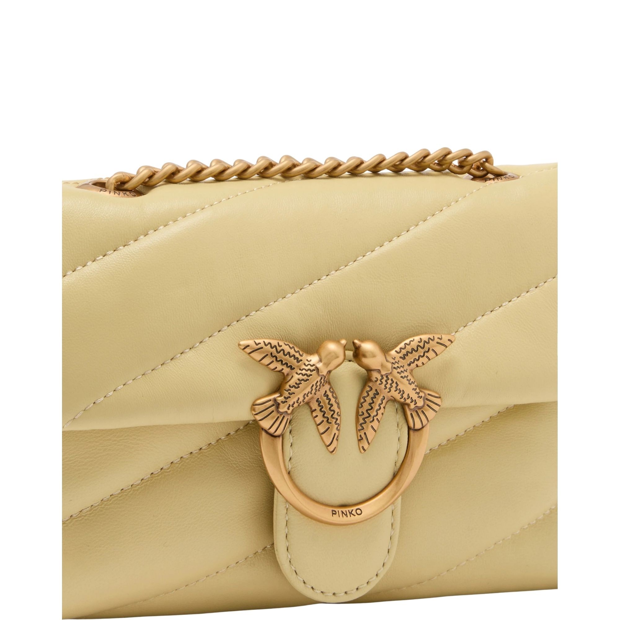 PINKO Rankinė per petį moterims, Geltona, Love puff baby cl sheep nappa 3