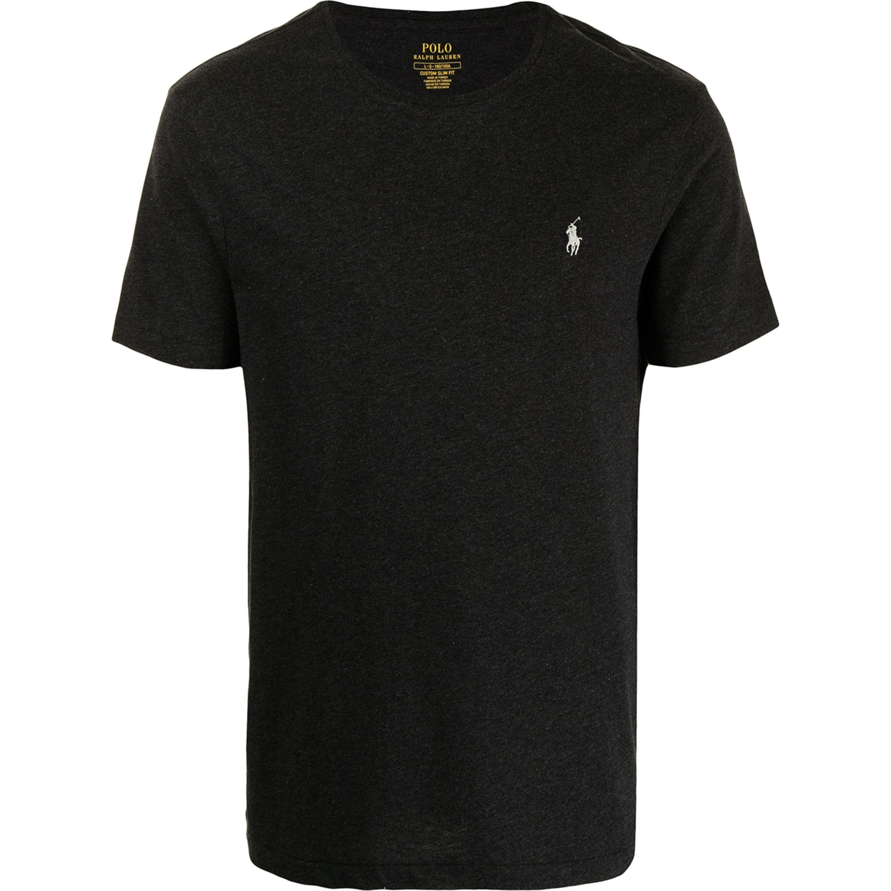 POLO RALPH LAUREN Marškinėliai vyrams, Juoda, Slim jersey crewneck t-shirt