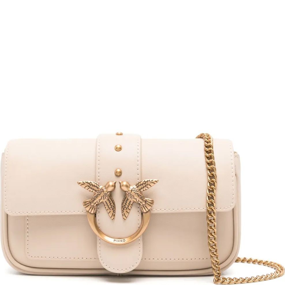 PINKO Rankinė per petį moterims, Smėlio, Love one crossbody bag 1