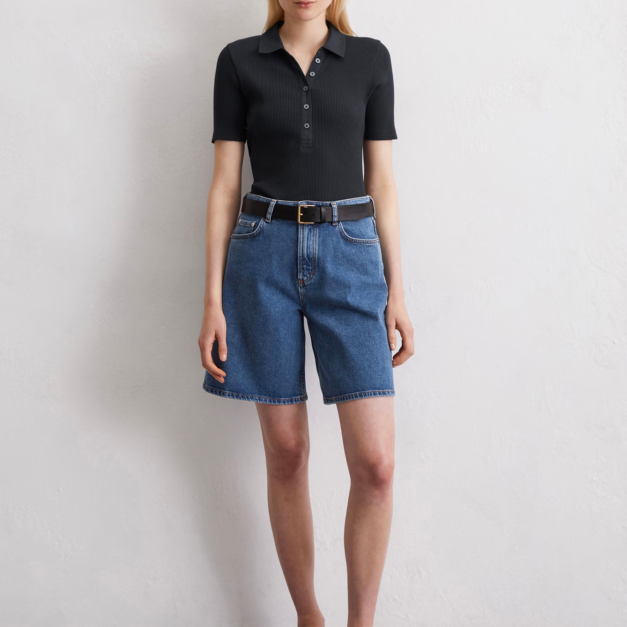 MARC O'POLO Polo marškiniai trumpos rank. moterims, Mėlyna, 506215653001 Polo short 4