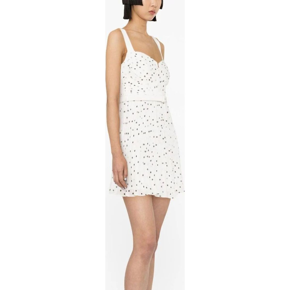 SELF PORTRAIT Mini suknelė moterims, Balta, Polka dot chiffon mini dress 2