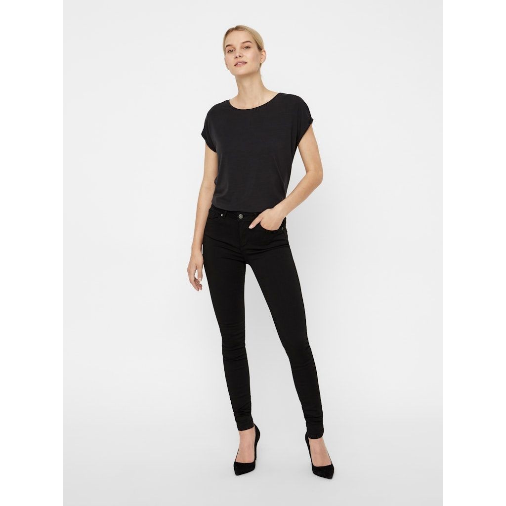 VERO MODA Slim džinsai moterims, Juoda, VMLUX NW SUPER S JEA 6