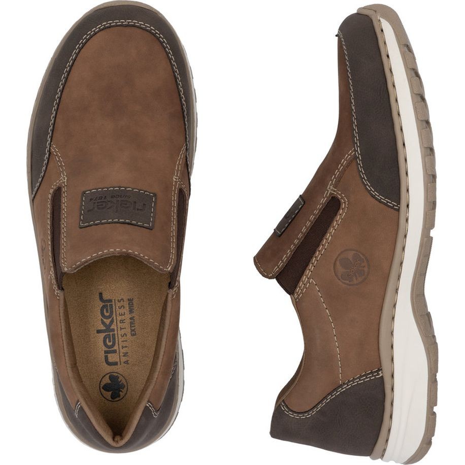 RIEKER Laisvalaikio bateliai vyrams, Ruda, Slipper 8