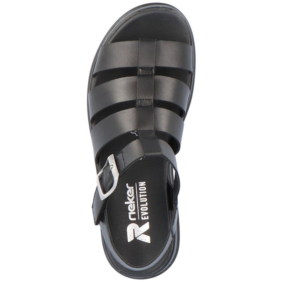 RIEKER Basutės moterims, Juoda, SANDALS 6