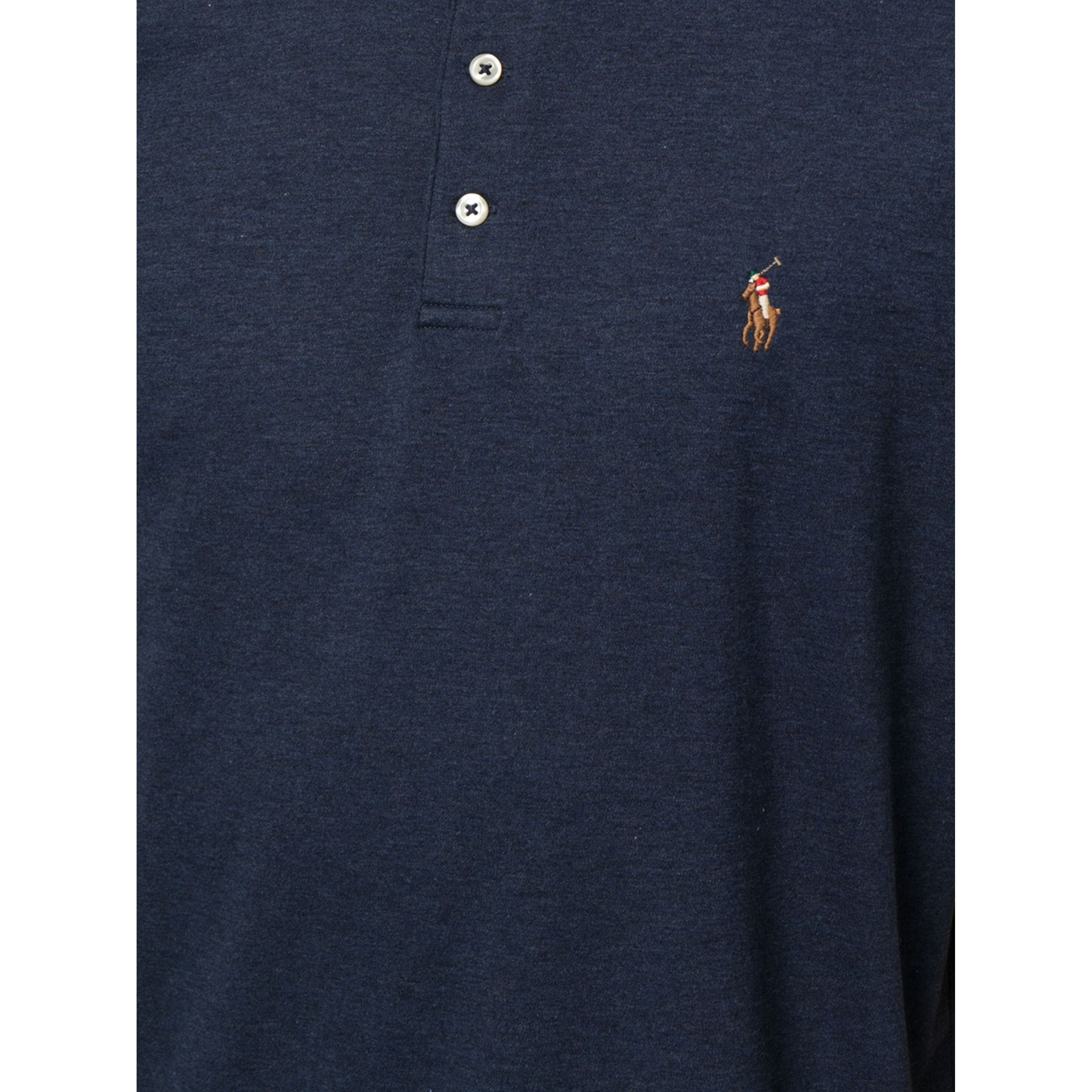 POLO RALPH LAUREN Polo marškiniai trumpos rank. vyrams, Mėlyna, Slim soft polo 4