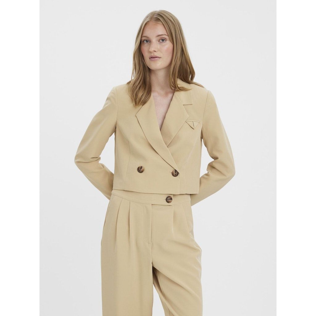VERO MODA Švarkas moterims, Smėlio, VMUTE LS SHORT POCKET 5