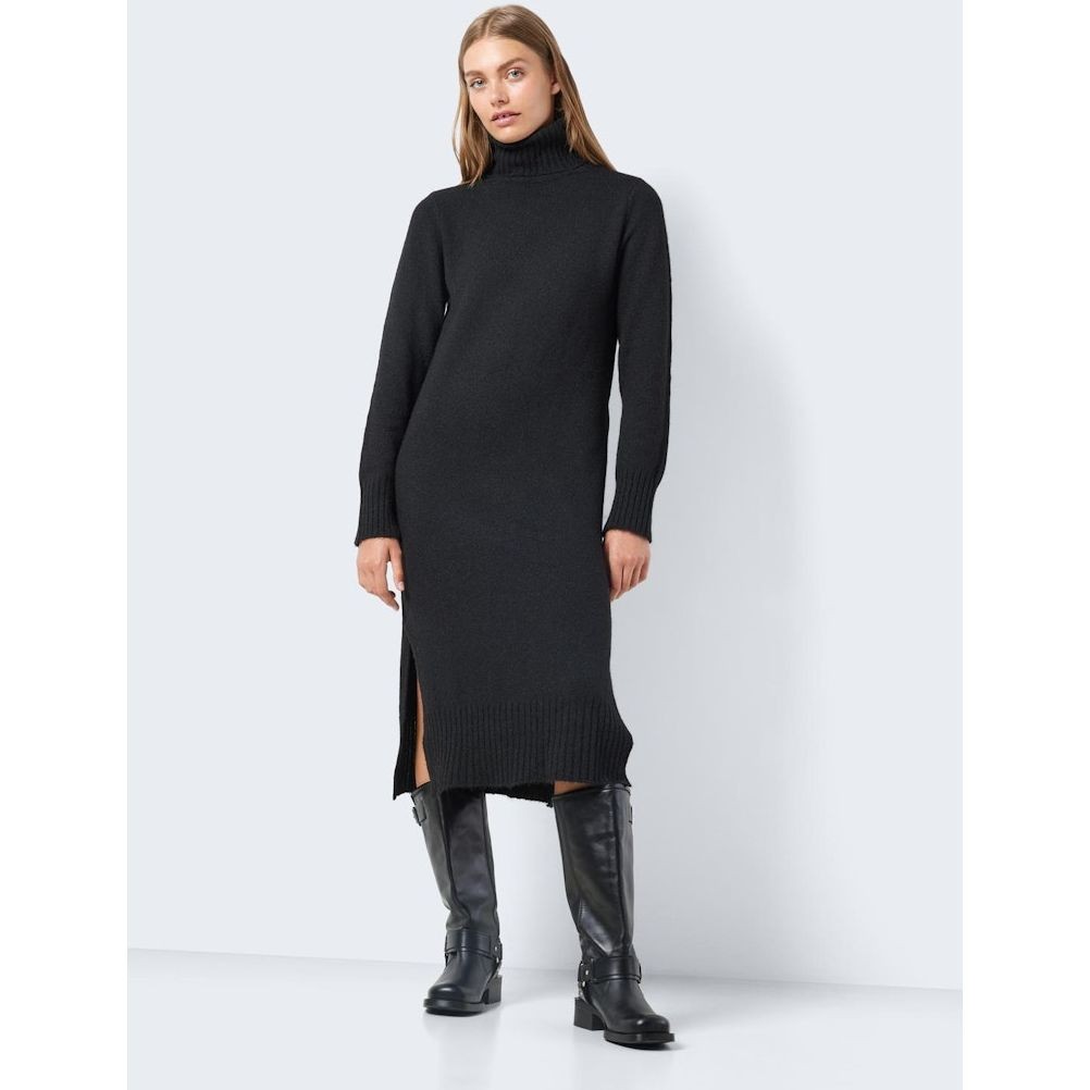 NOISY MAY Midi suknelė moterims, Juoda, NMVIOLA L/S ROLLNECK 6