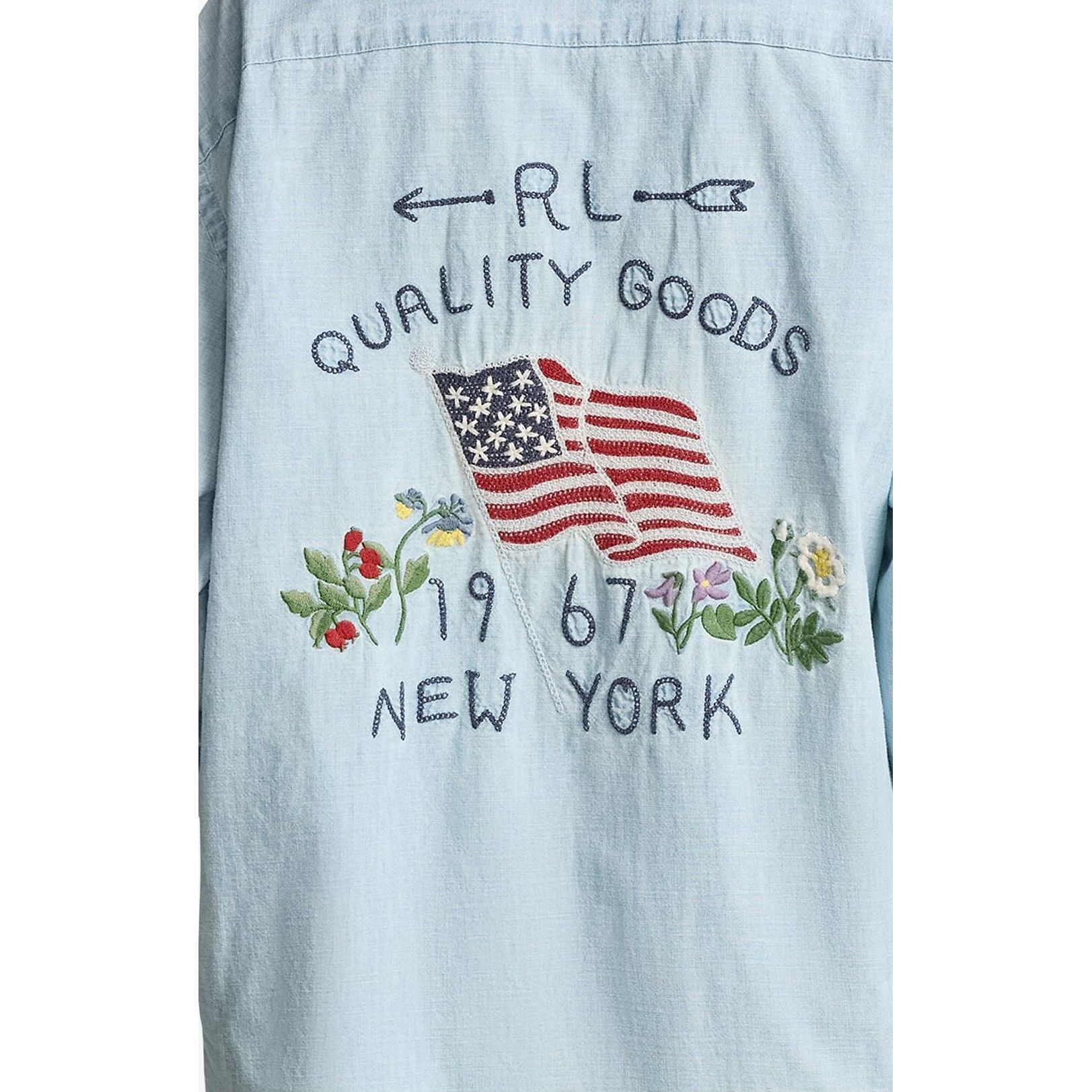 POLO RALPH LAUREN Marškiniai ilgomis rankovėmis moterims, Mėlyna, Long sleeve button front shirt 2