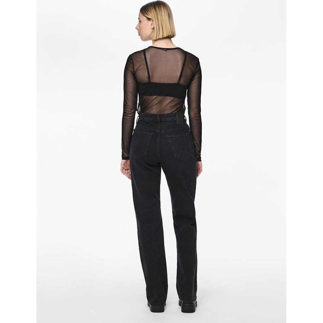 PIECES Tiesūs džinsai moterims, Juoda, Kelly straight jeans 4