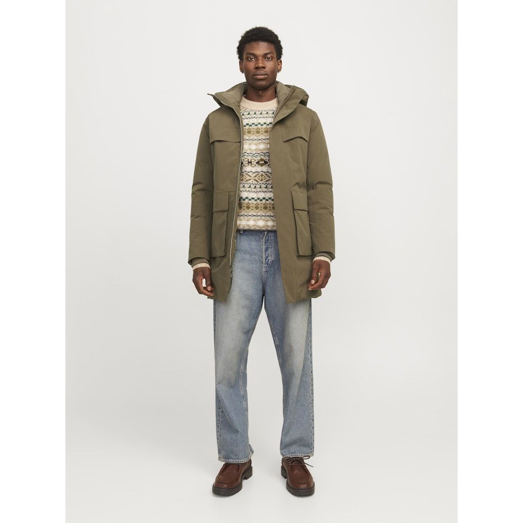 JACK & JONES Pūkinis paltas vyrams, Ruda, Wave parka 5