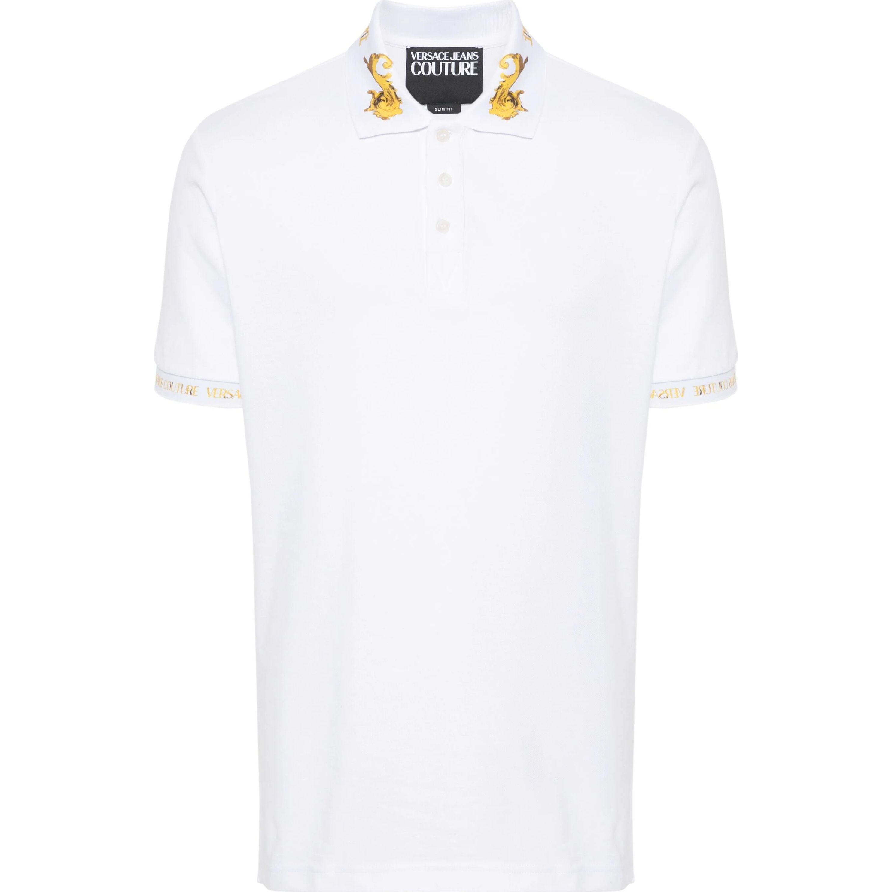VERSACE JEANS CUTURE Polo marškiniai trumpos rank. vyrams, Balta, Watercolor print polo shirt