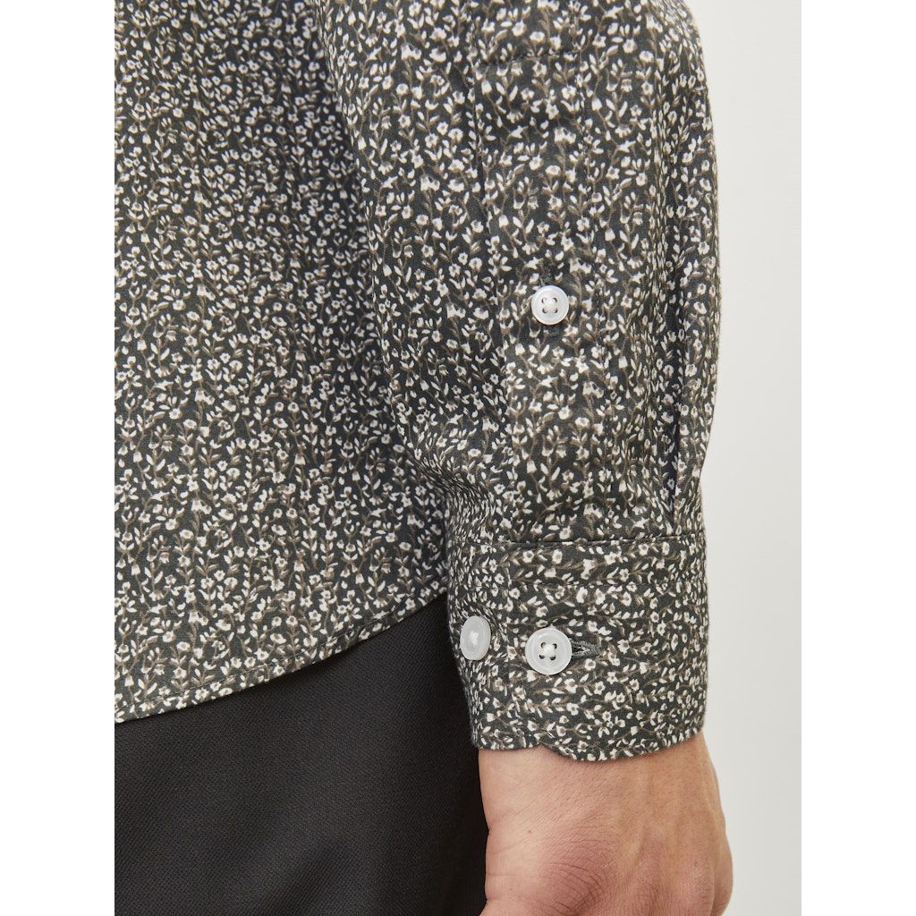 JACK & JONES Marškiniai ilgomis rankovėmis vyrams, Marga, Black pool stretch 5