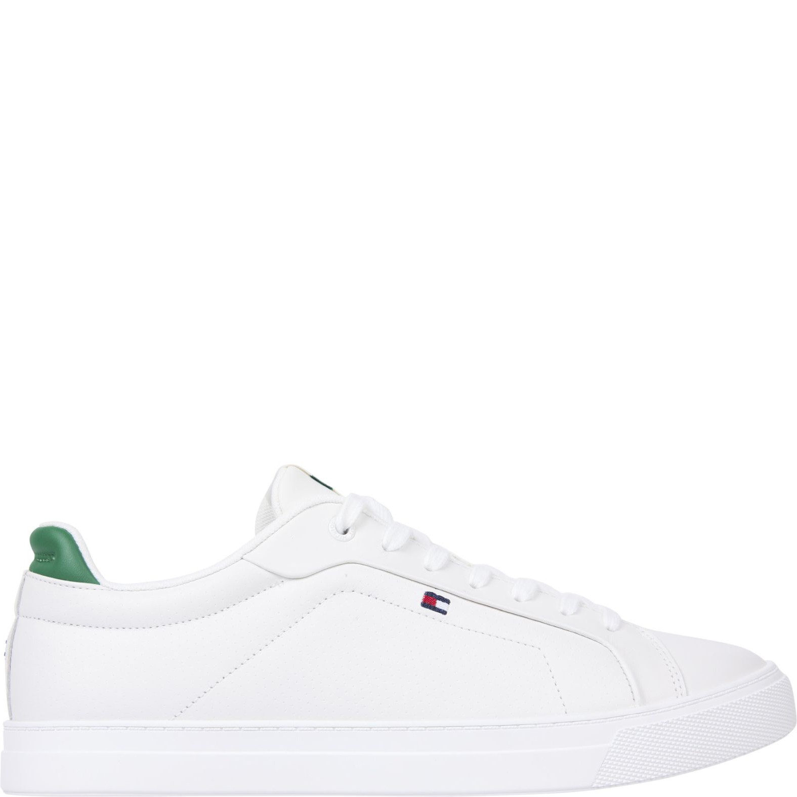 TOMMY HILFIGER Laisvalaikio bateliai vyrams, Balta, Icon court pinperf sneaker 1