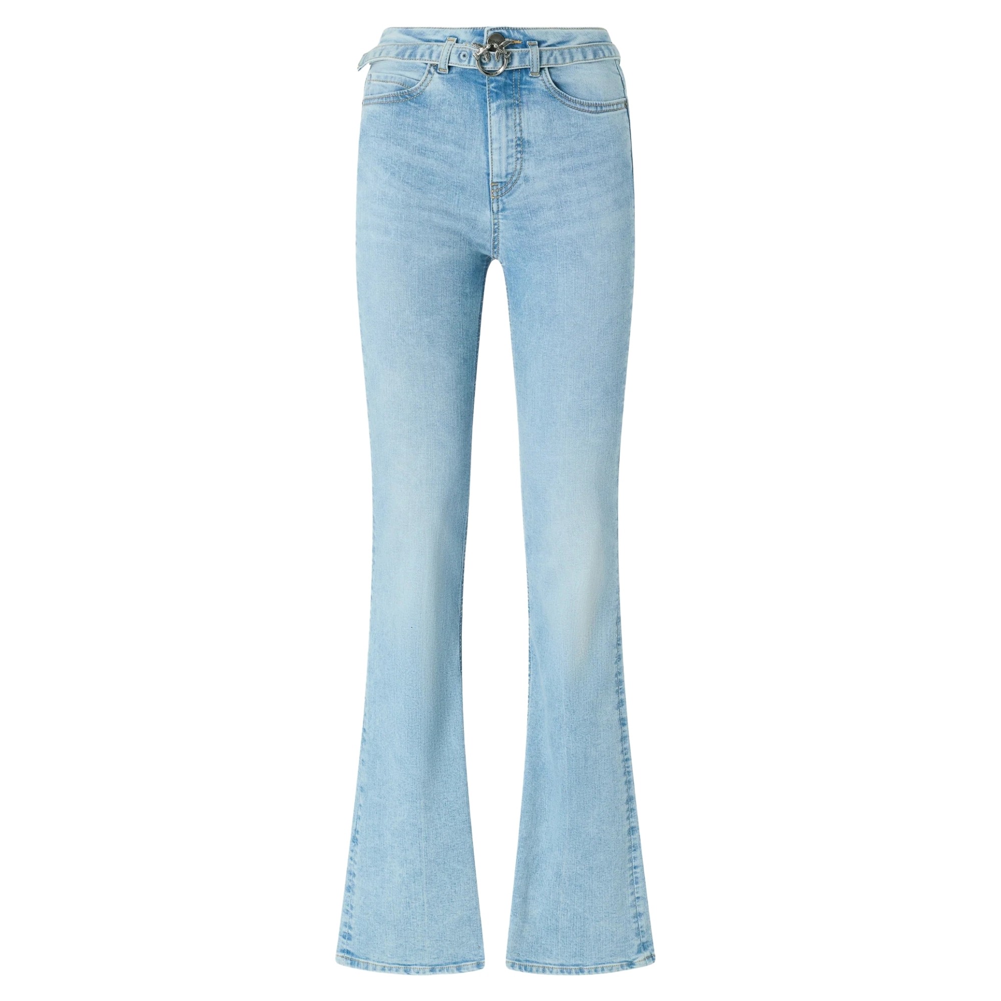 PINKO Platėjantys džinsai moterims, Mėlyna, Flora flare 1