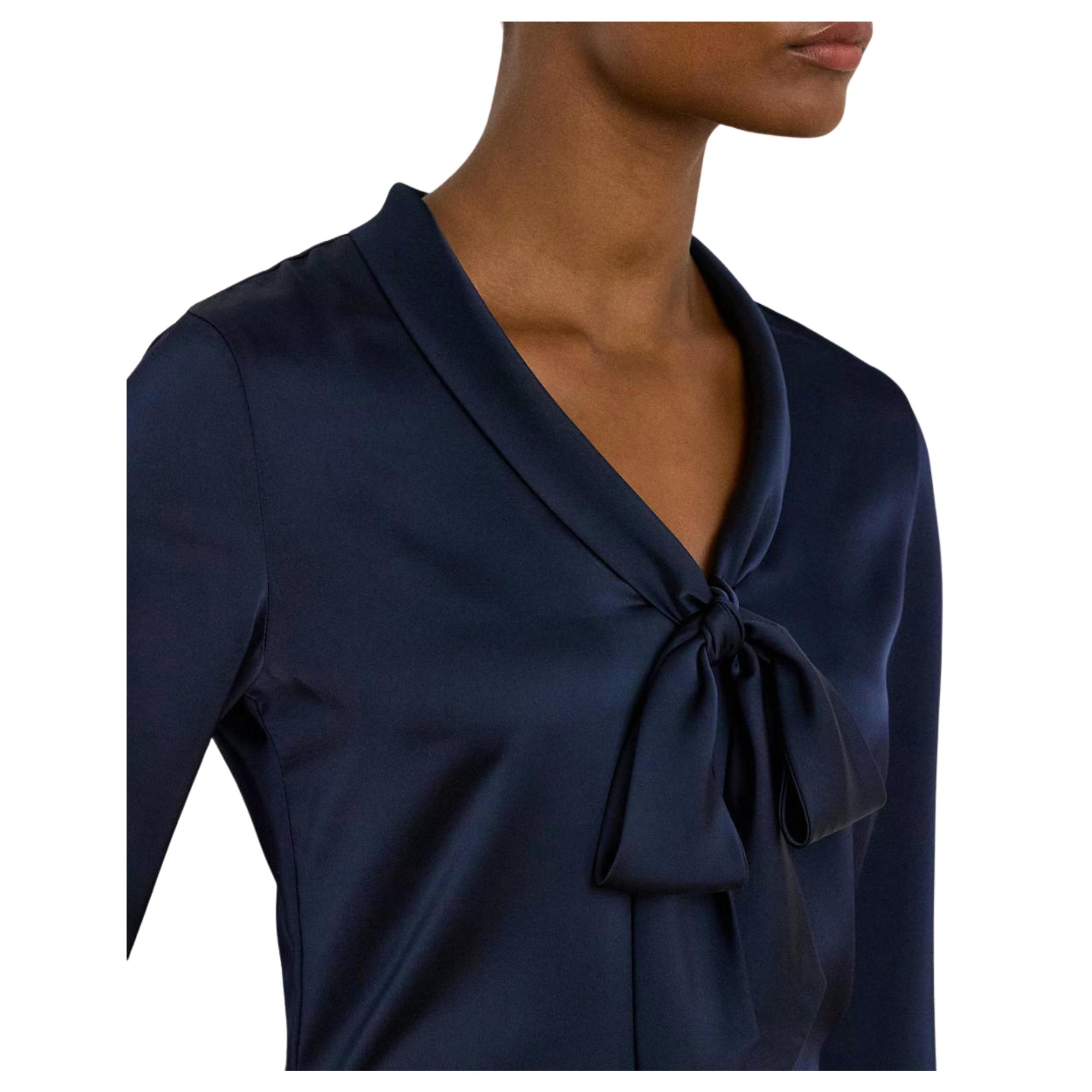 LAUREN RALPH LAUREN Palaidinės moterims, Mėlyna, Yilvray long sleeve blouse 3