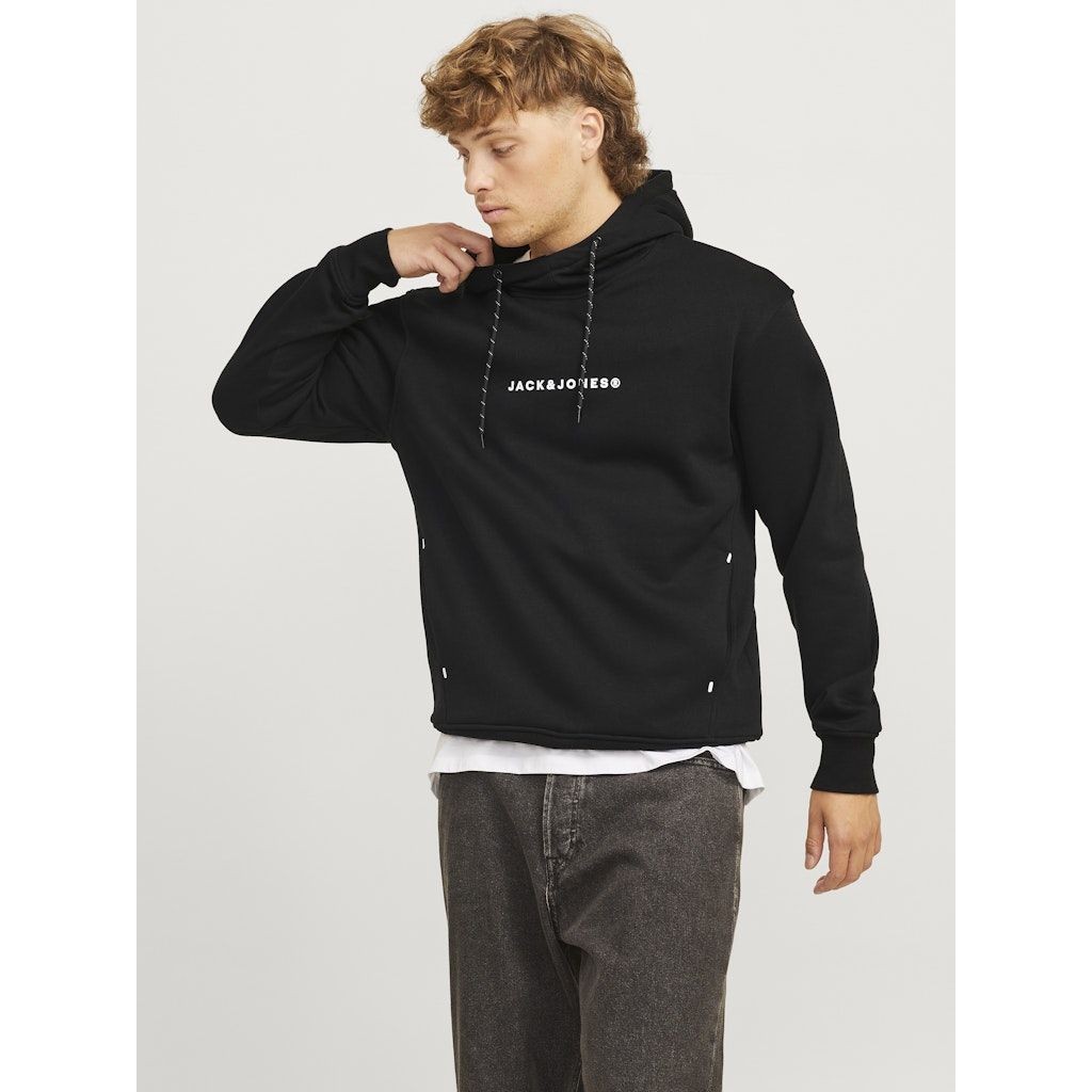 JACK & JONES Džemperis vyrams, Juoda, Tree sweat hood 6
