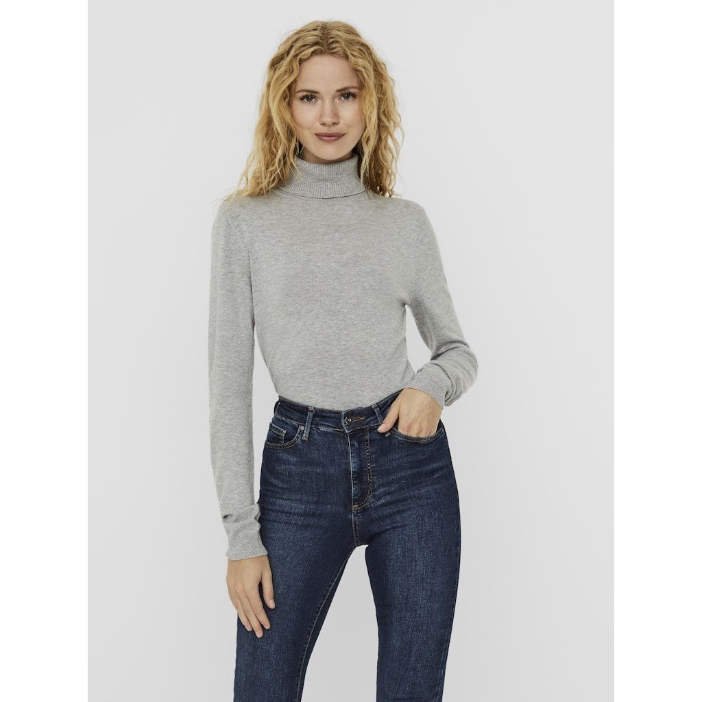 VERO MODA Megztinis moterims, Pilka, VMGLORY LS ROLLNECK 2