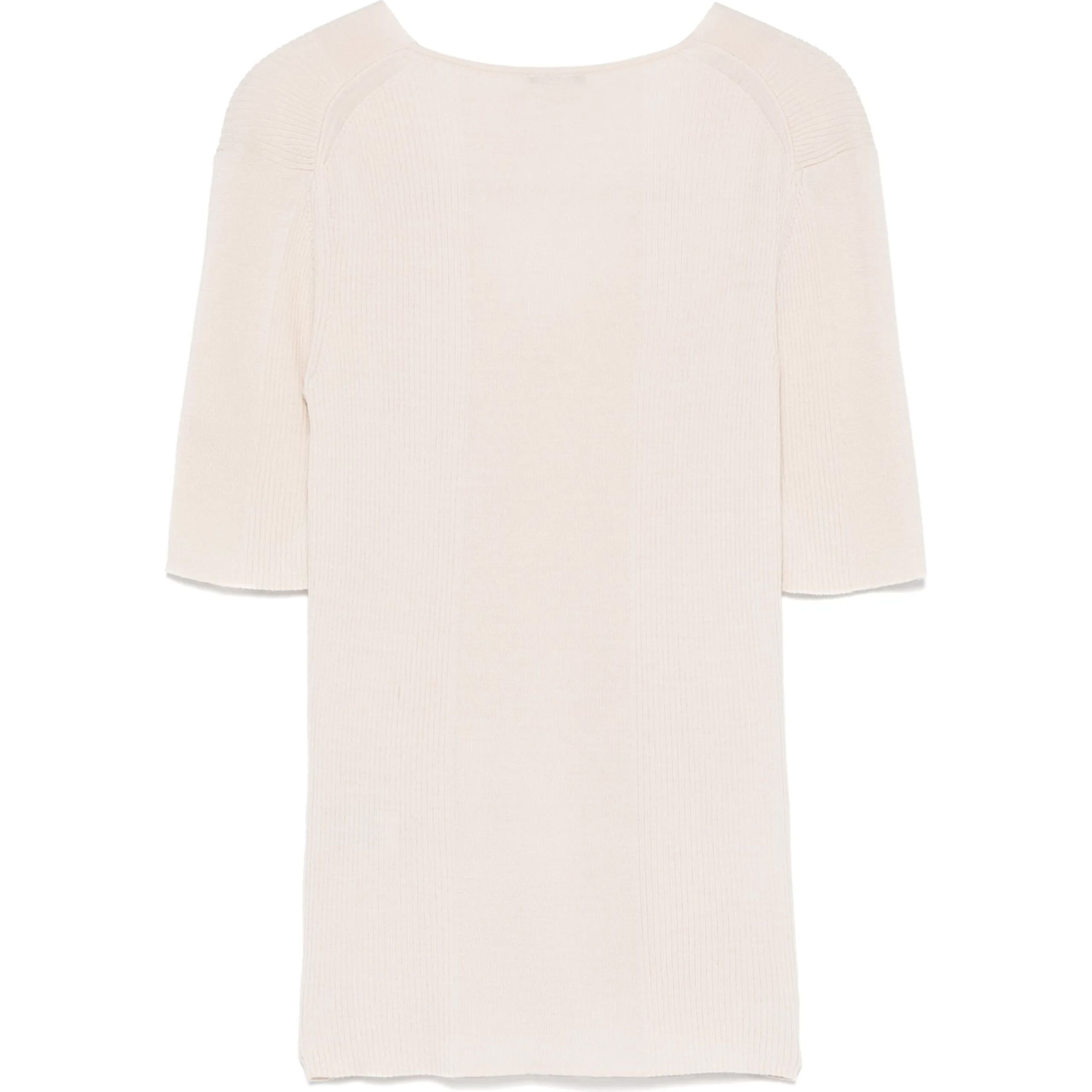 JOSEPH Marškinėliai trump. rankovėmis moterims, Smėlio, Merino ribbed t-shirt 2