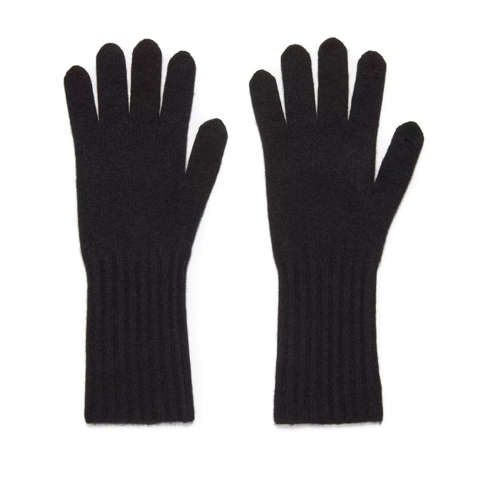 VINCE Pirštuotos pirštinės moterims, Juoda, Boiled cashmere knit glove 1
