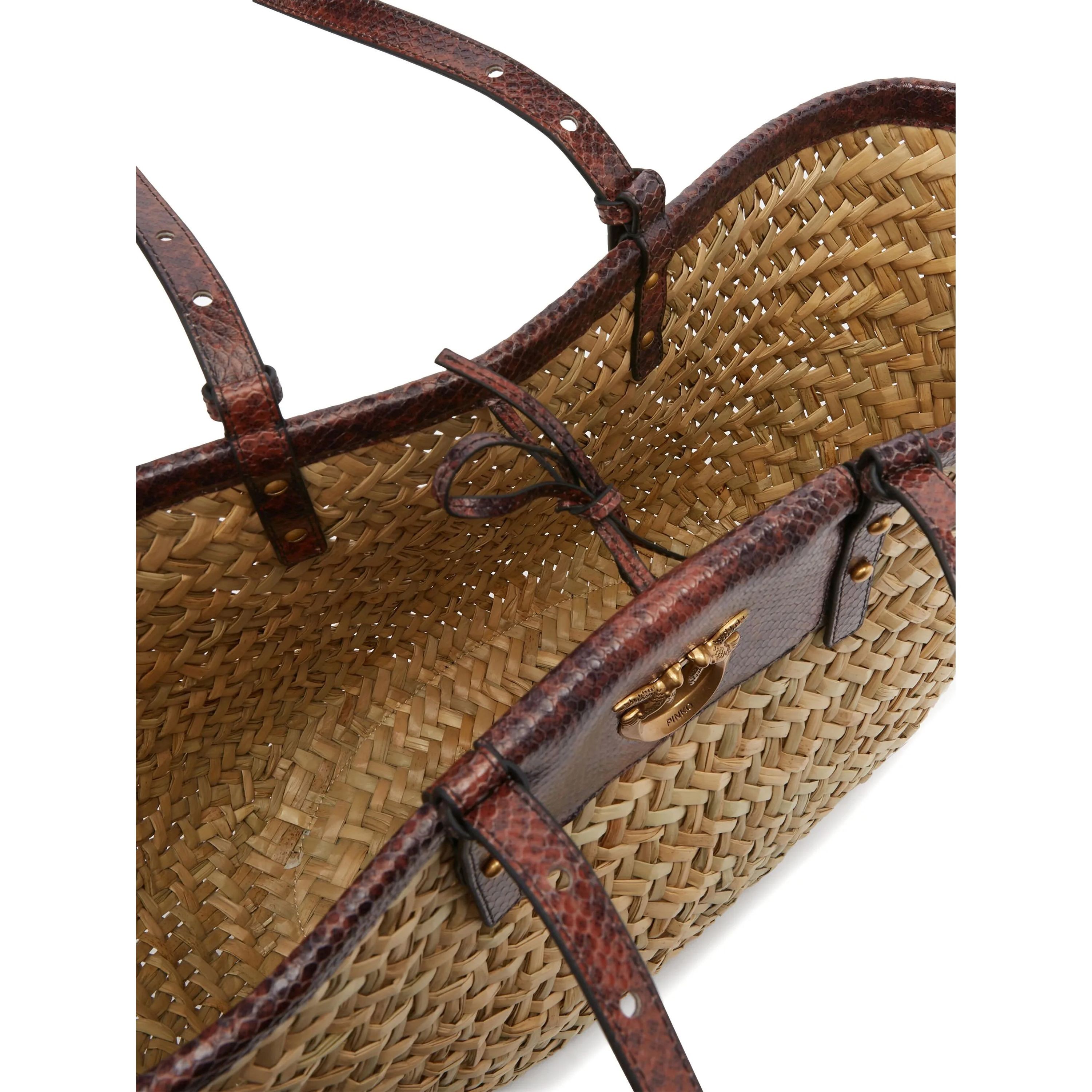 PINKO Pliažo krepšys moterims, Ruda, Love summer bag 4