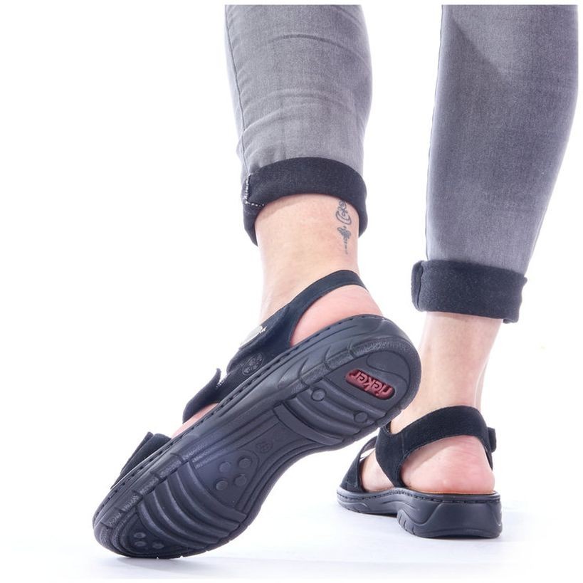 RIEKER Basutės moterims, Juoda, SANDALS 3