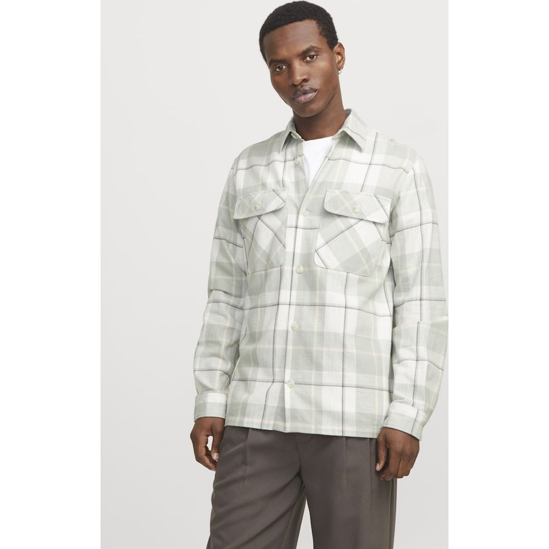 JACK & JONES Lengva striukė vyrams, Žalia, Raymond overshirt 2