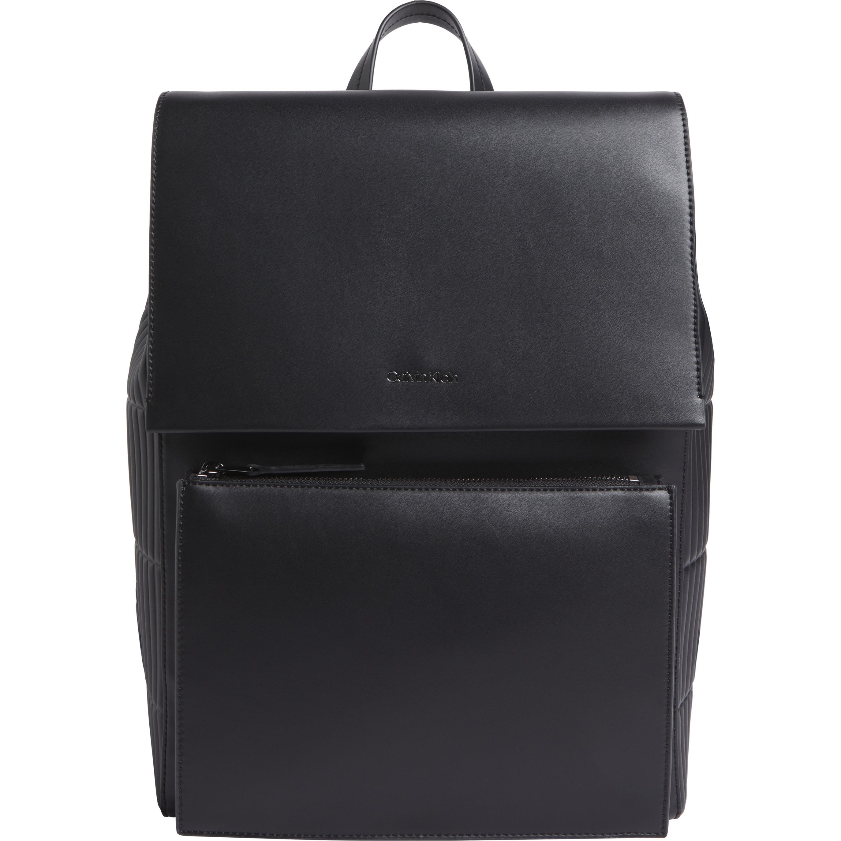 CALVIN KLEIN Kuprinė vyrams, Juoda, Vertical lines flap backpack 1