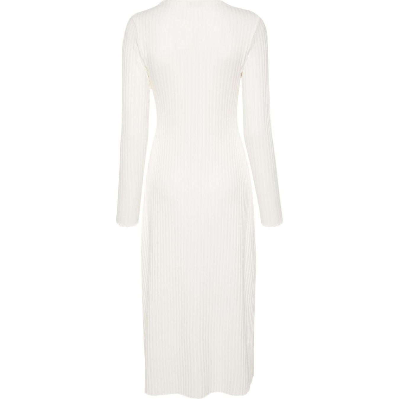 VINCE Maxi suknelė moterims, Balta, Rib ls crew nk dress 2