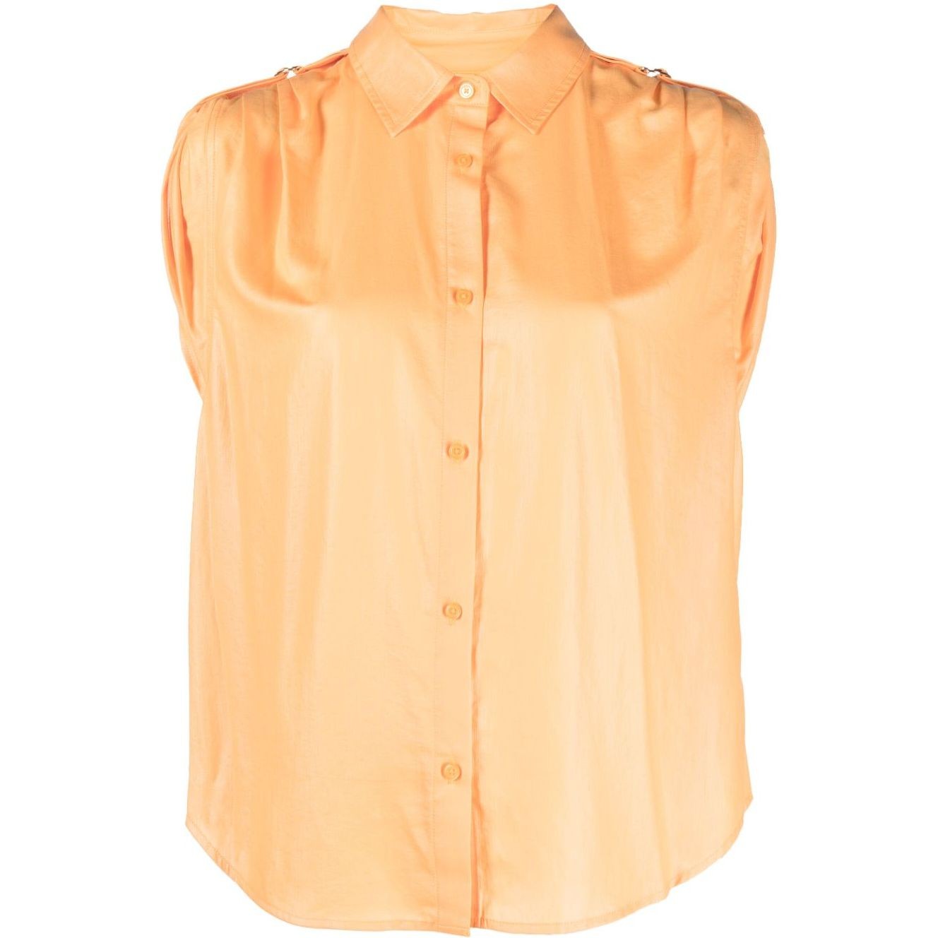 DKNY Palaidinės moterims, Oranžinė, Roll tab blouse 1