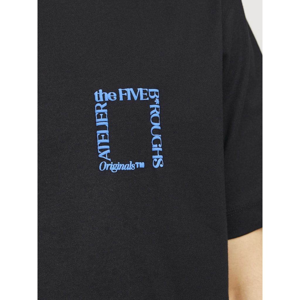 JACK & JONES Marškinėliai vyrams, Juoda, Brooklyn graphic back tee 8