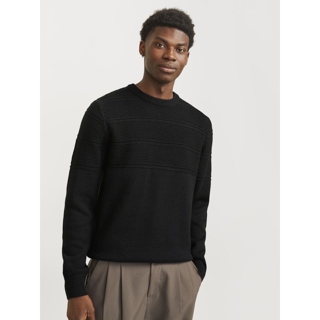 JACK & JONES Megztinis vyrams, Juoda, Jerry knit 2