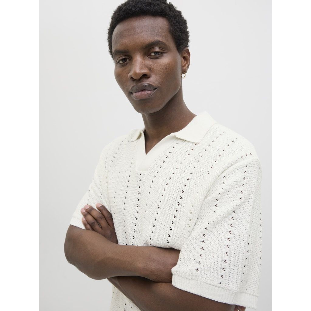 JACK & JONES Polo marškiniai trumpos rank. vyrams, Balta, Paros knit easter polo 4