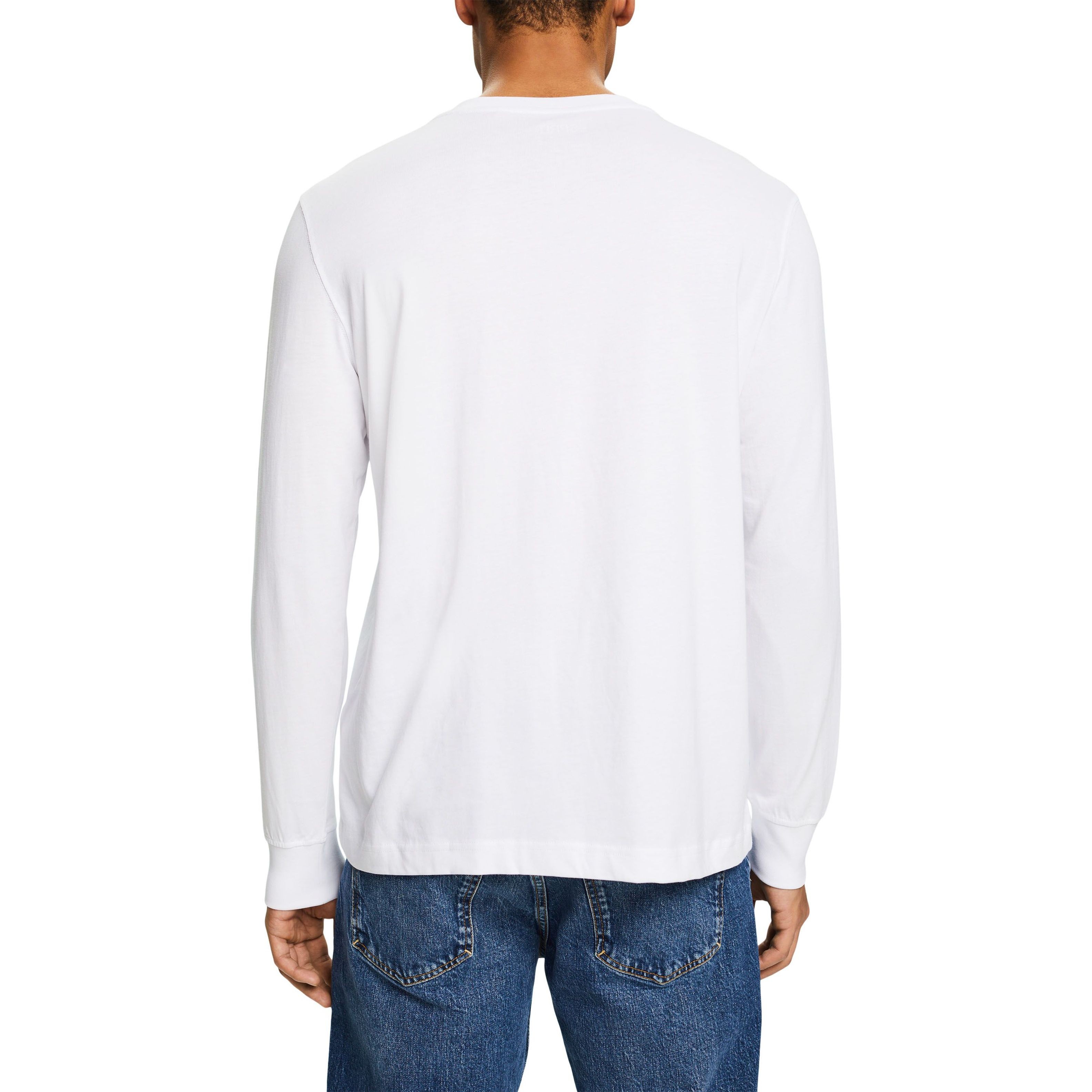 ESPRIT Marškinėliai vyrams, Balta, T-shirts long sleeve 3
