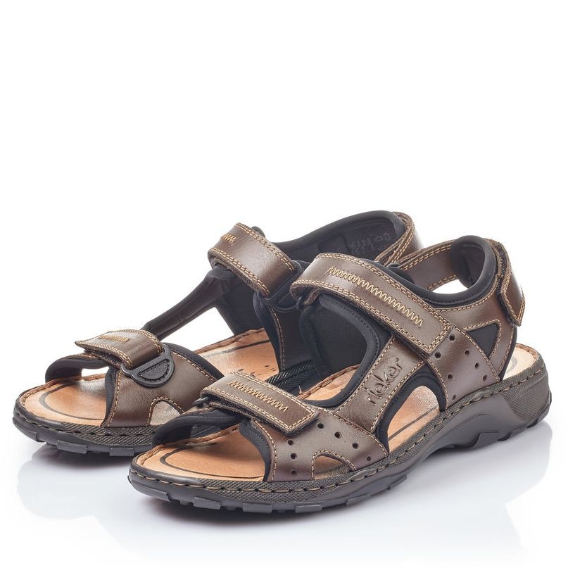 RIEKER Basutės vyrams, Ruda, SANDALS 5